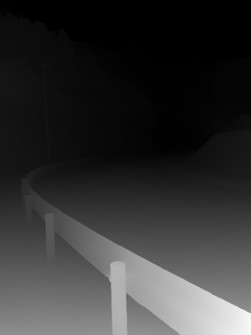 Depth map generated from the tunnel photo